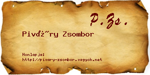 Piváry Zsombor névjegykártya